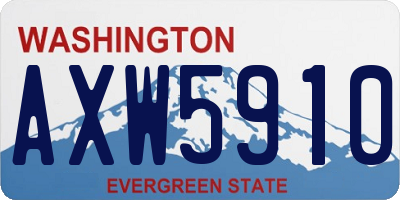 WA license plate AXW5910