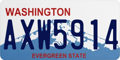 WA license plate AXW5914