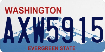 WA license plate AXW5915