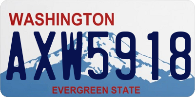 WA license plate AXW5918