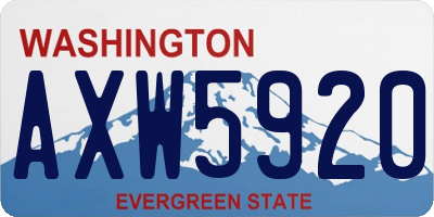 WA license plate AXW5920
