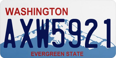 WA license plate AXW5921