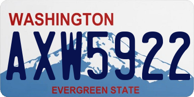 WA license plate AXW5922