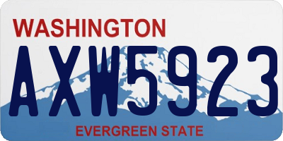 WA license plate AXW5923