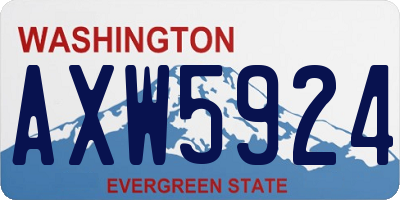 WA license plate AXW5924