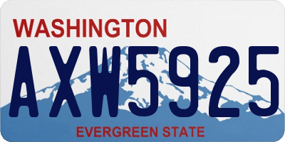 WA license plate AXW5925