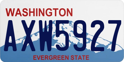 WA license plate AXW5927