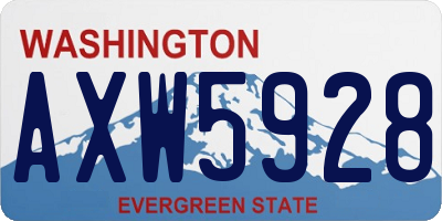 WA license plate AXW5928