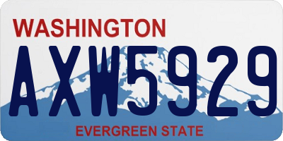 WA license plate AXW5929