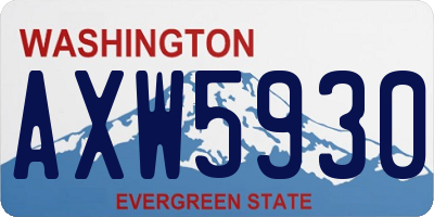 WA license plate AXW5930