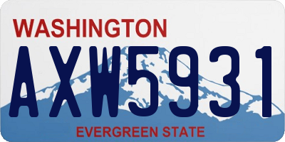 WA license plate AXW5931