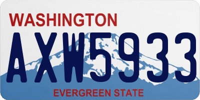 WA license plate AXW5933