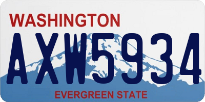 WA license plate AXW5934