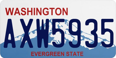 WA license plate AXW5935