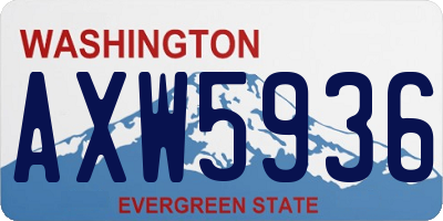 WA license plate AXW5936
