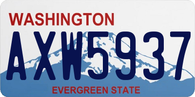 WA license plate AXW5937