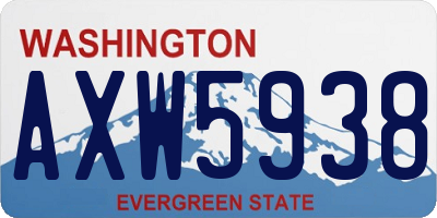 WA license plate AXW5938
