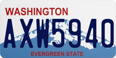 WA license plate AXW5940