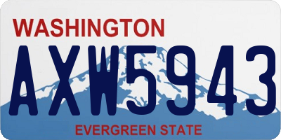 WA license plate AXW5943