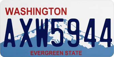 WA license plate AXW5944