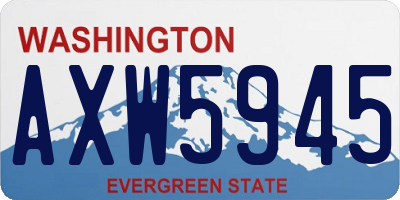 WA license plate AXW5945