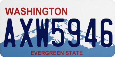 WA license plate AXW5946