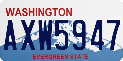 WA license plate AXW5947