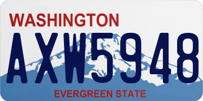 WA license plate AXW5948