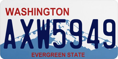 WA license plate AXW5949