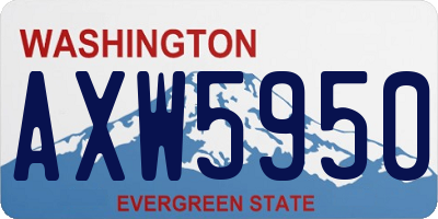 WA license plate AXW5950
