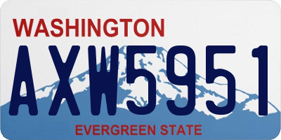 WA license plate AXW5951