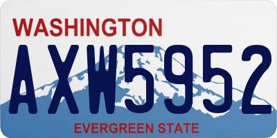 WA license plate AXW5952