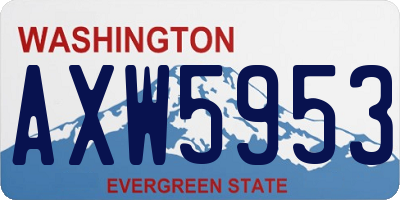 WA license plate AXW5953