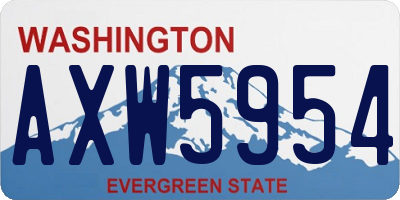 WA license plate AXW5954