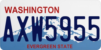 WA license plate AXW5955