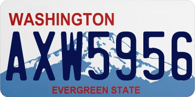 WA license plate AXW5956
