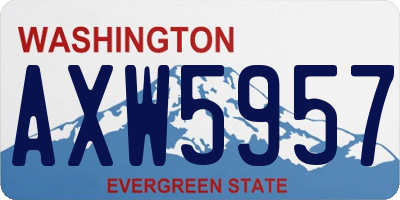 WA license plate AXW5957