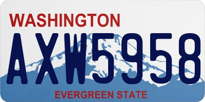 WA license plate AXW5958