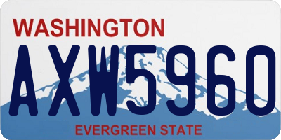 WA license plate AXW5960