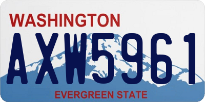 WA license plate AXW5961