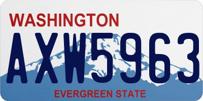 WA license plate AXW5963