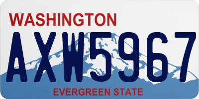 WA license plate AXW5967