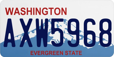 WA license plate AXW5968