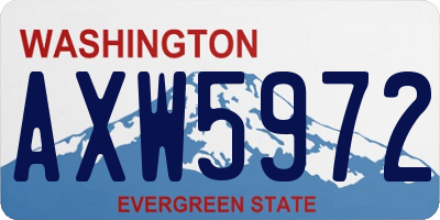 WA license plate AXW5972