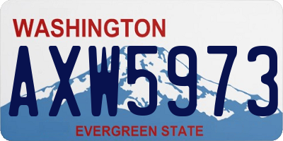 WA license plate AXW5973