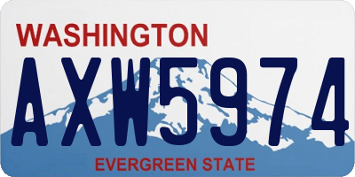 WA license plate AXW5974