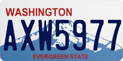 WA license plate AXW5977