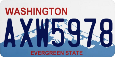 WA license plate AXW5978
