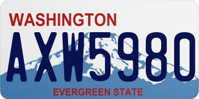 WA license plate AXW5980