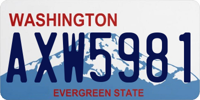 WA license plate AXW5981